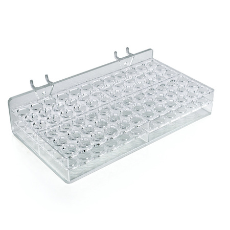 AZAR DISPLAYS 72-Compartment Tray - round slot .625", PK2 225525